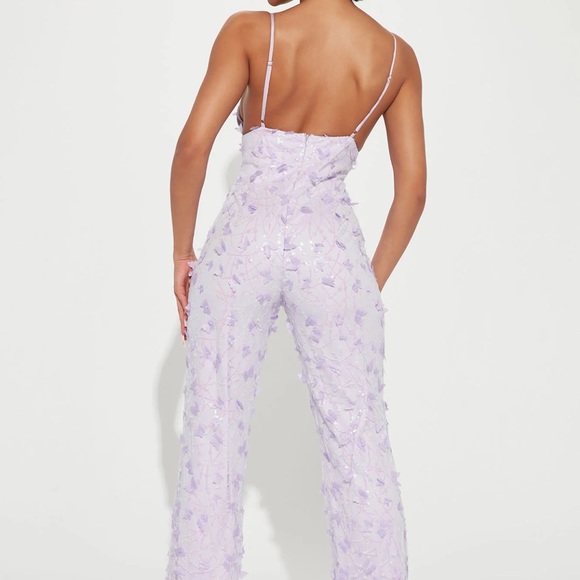 FASHION NOVA BUTTERFLY JUMPSUIT - LAVENDER (NEW) - Picture 3 of 6